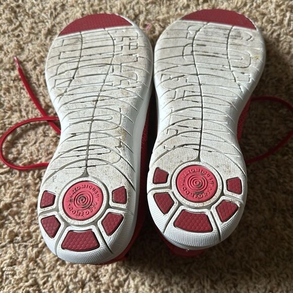 FitFlop | UBERKNIT Red HI-TOP Slip On Lace Up Sneakers | 7 - Picture 5 of 8